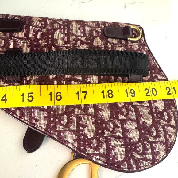 Dior Oblique Burgundy Saddle Belt Pouch Bag Crossbody Strap 40" Authentic CoA - Picture 11 of 11